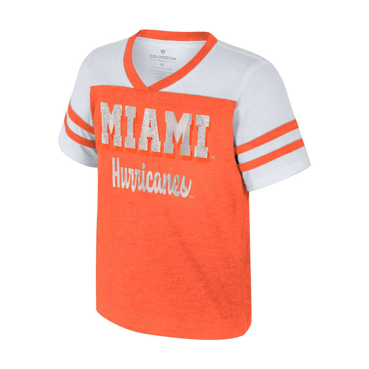 Colosseum Miami Hurricanes  Orange Toddler Bedazzled T-Shirt