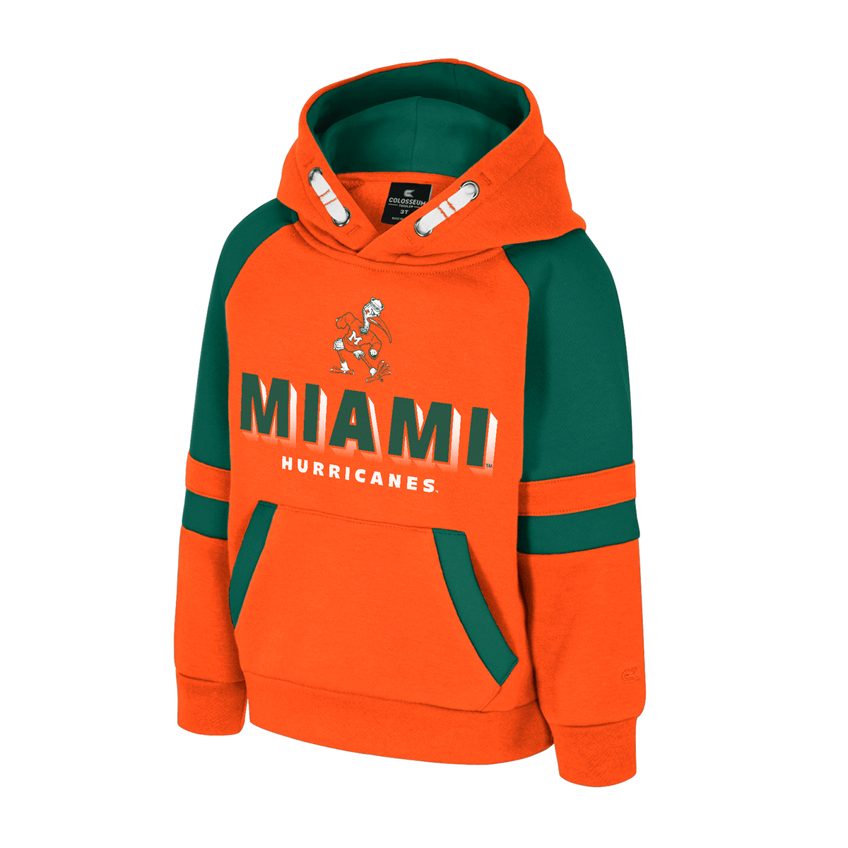 Colosseum Miami Hurricanes Toddler Orange and Green Sebastian Miami Hurricanes Hoodie