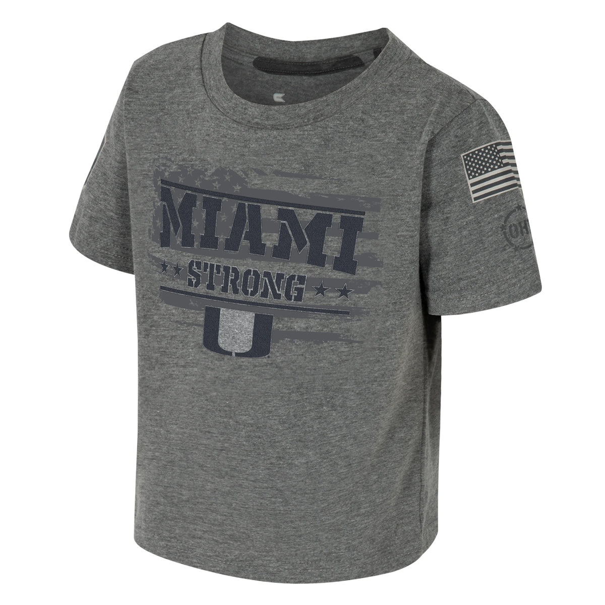 Colosseum Miami Hurricanes Toddler Grey OHT Miami Strong T-Shirt - Front View