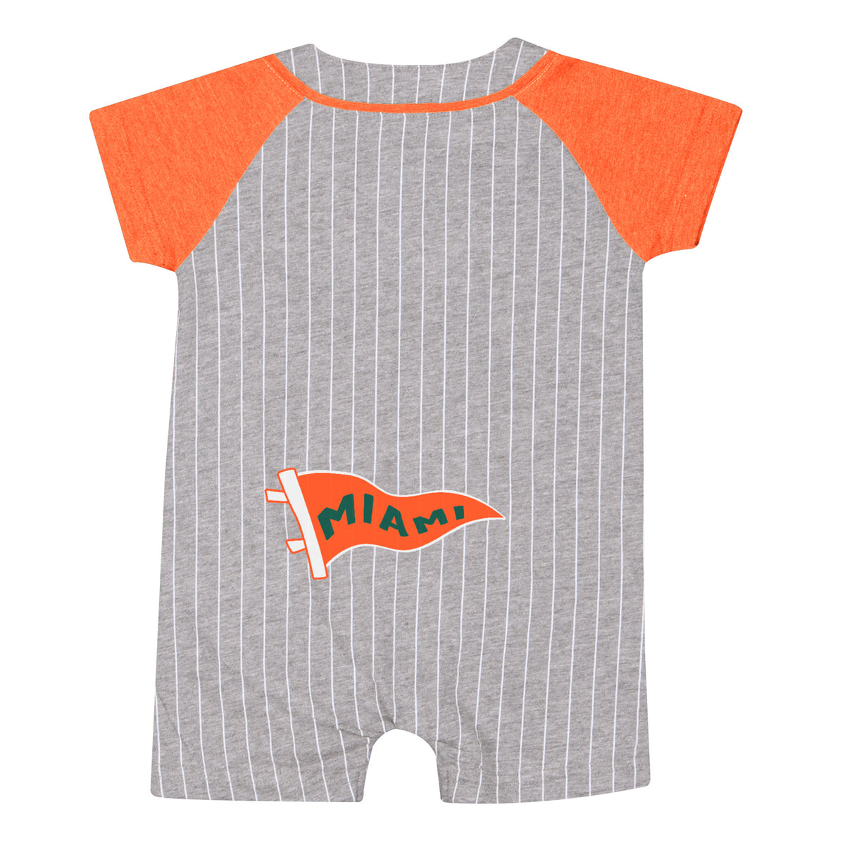 Colosseum Miami Hurricanes Infant Grey Pinstripe U Logo Onesie