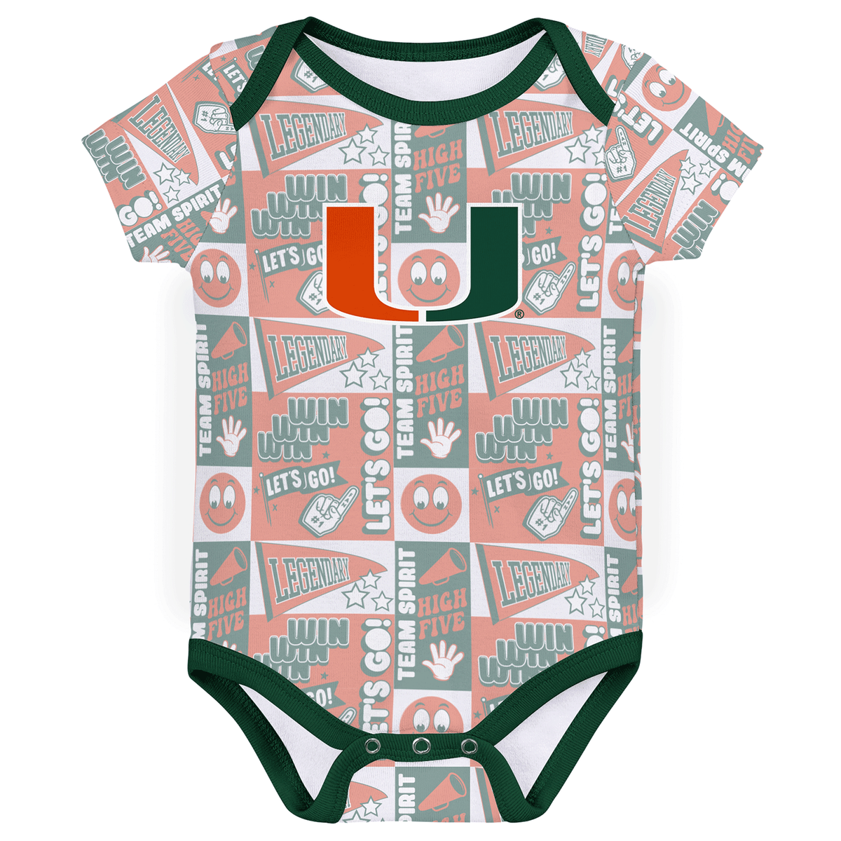 Outerstuff Miami Hurricanes Infant 3 Piece Onesie Set - White View