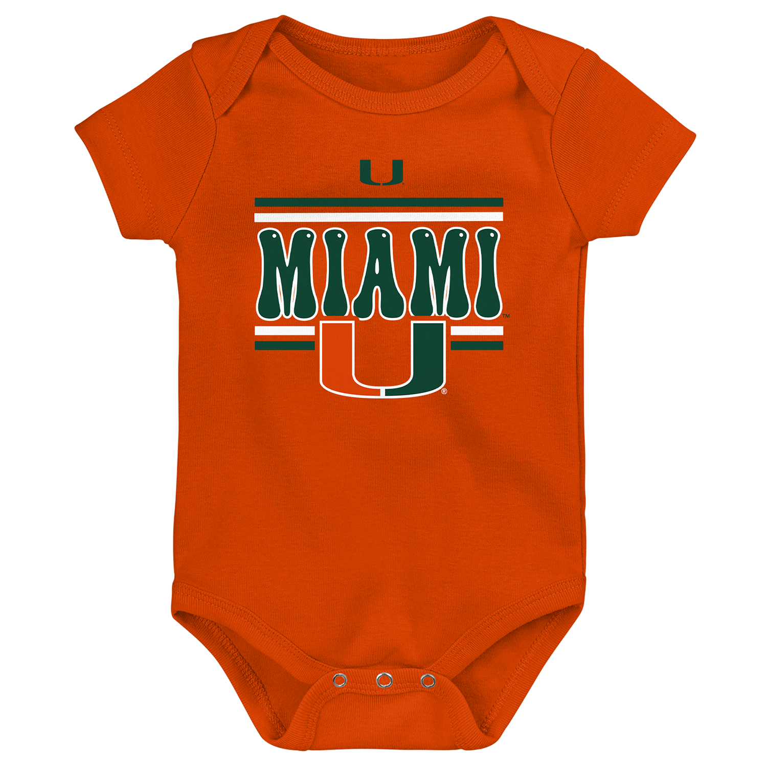 Outerstuff Miami Hurricanes Infant 3 Piece Onesie Set - Multi View