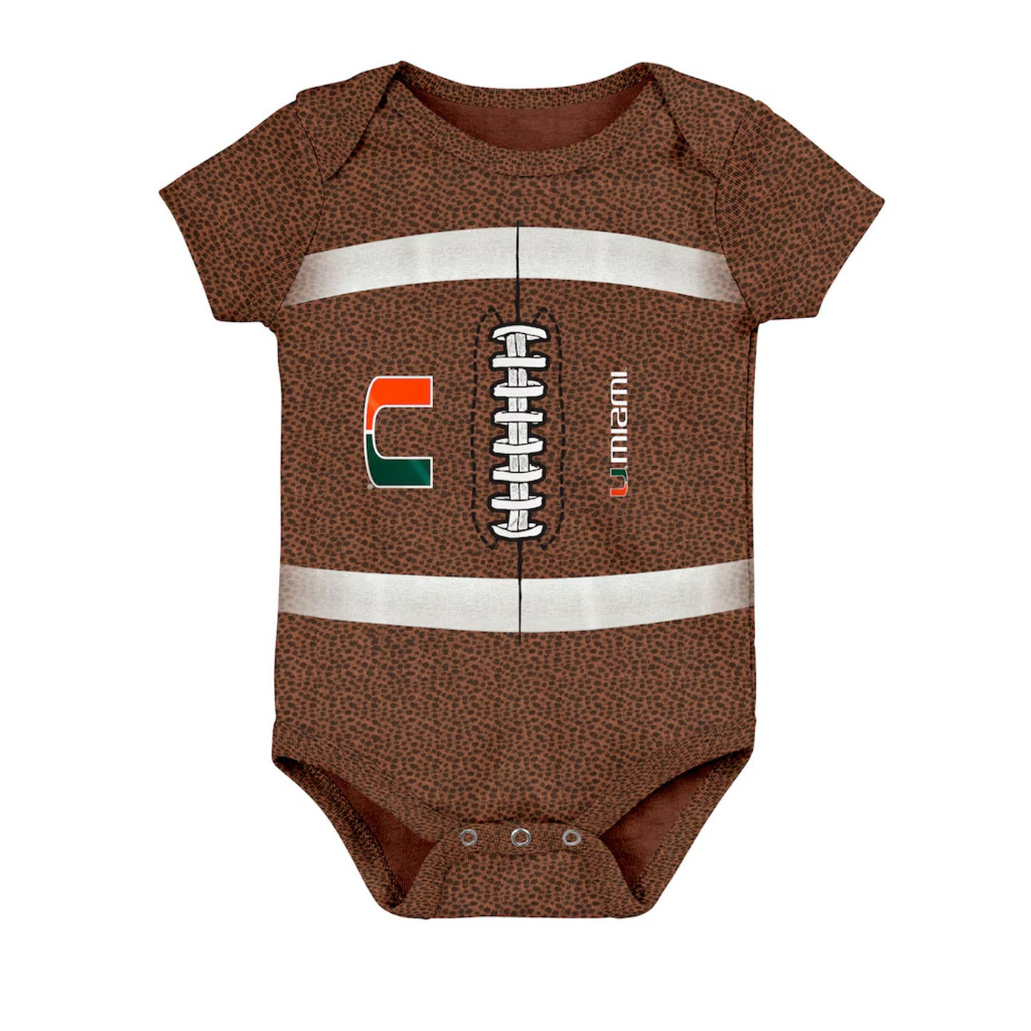 Outerstuff Miami Hurricanes Infant Brown Football Onesie