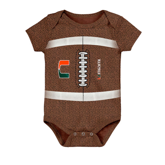 Outerstuff Miami Hurricanes Infant Brown Football Onesie