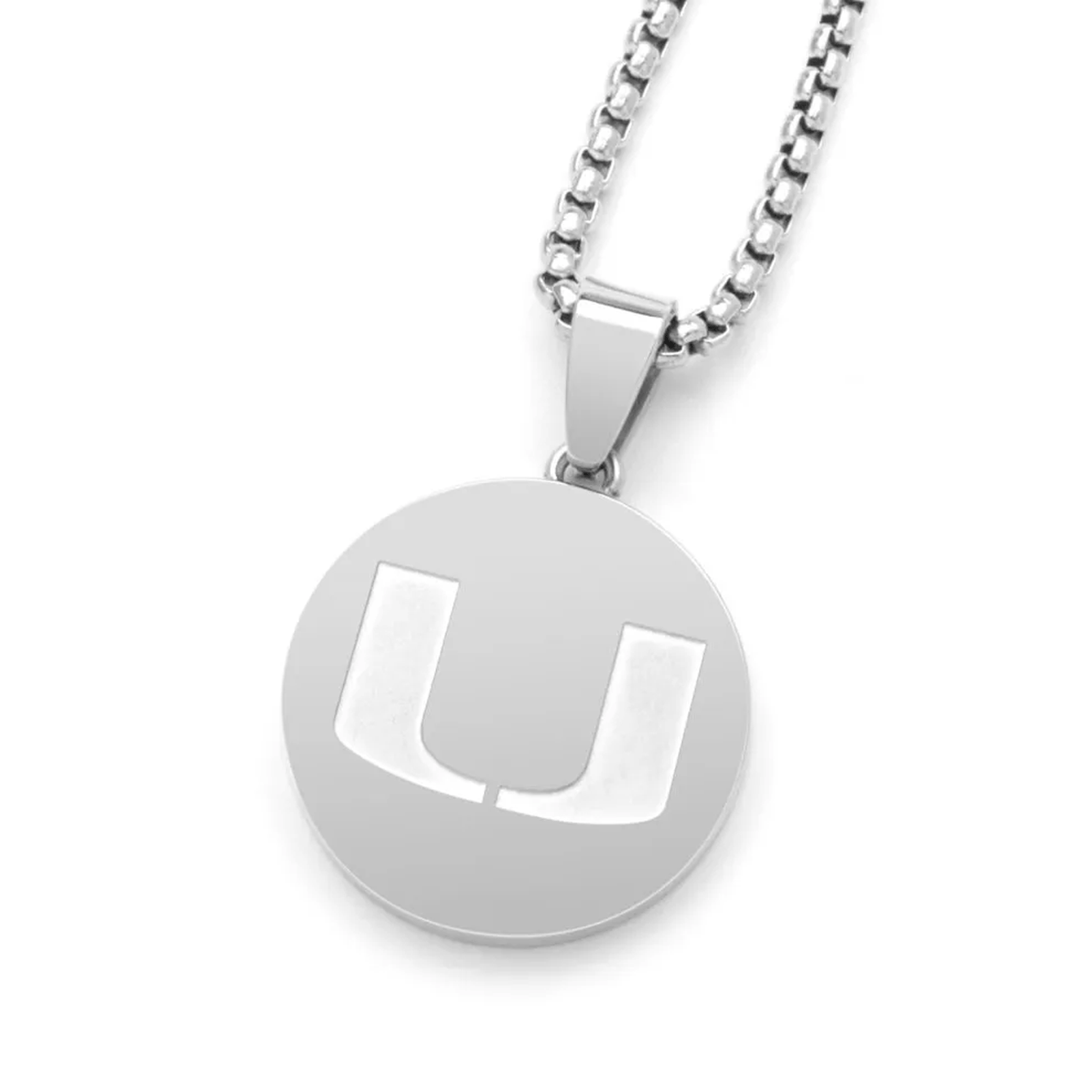 FanDrip Miami Hurricanes Stainless Steel 24&quot; U Logo Pendant