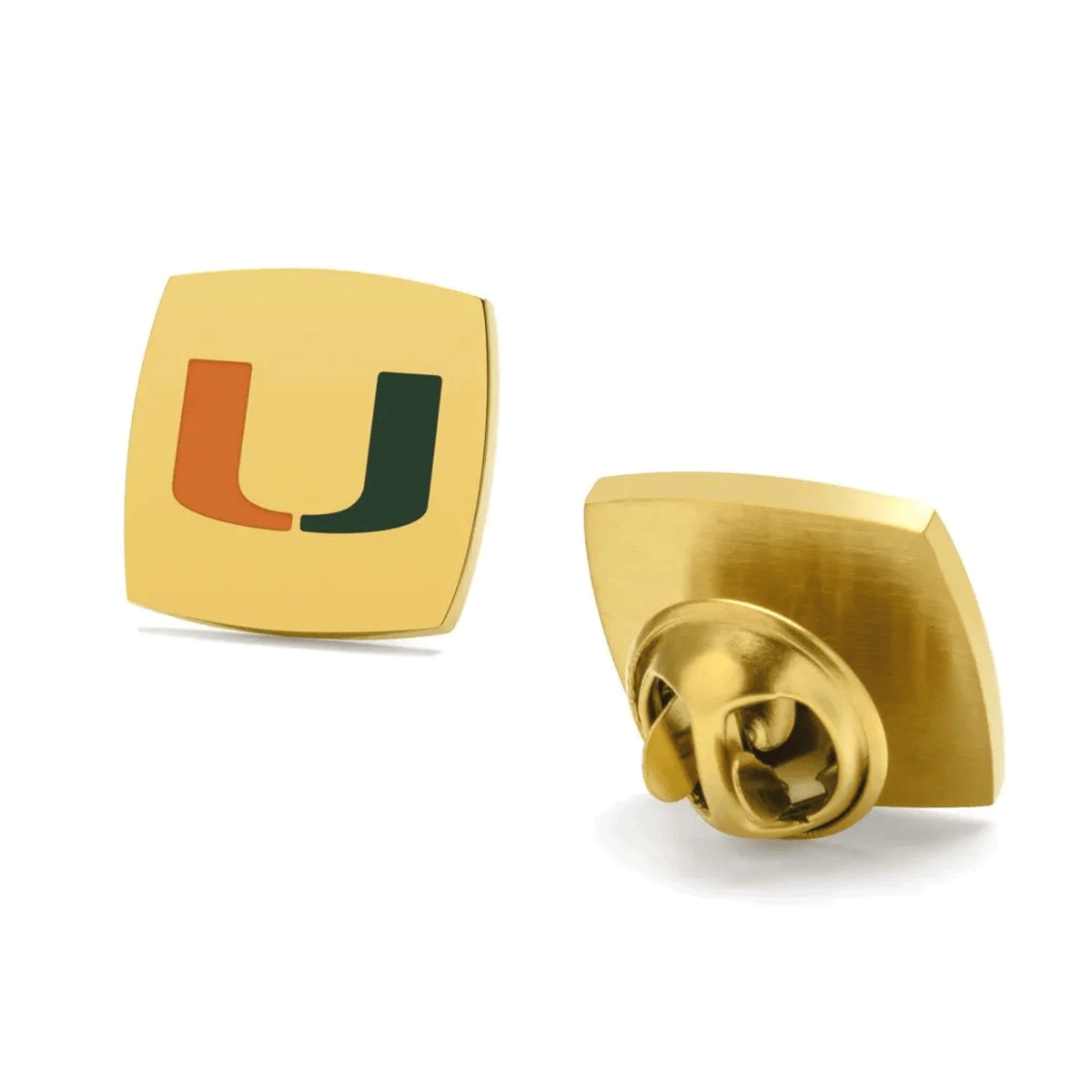 FanDrip Miami Hurricanes &#39;Gold&#39; U Logo Stainless Steel Lapel Pin