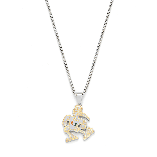FanDrip Miami Hurricanes Gold Sebastian Stainless Steel 24" Pendant