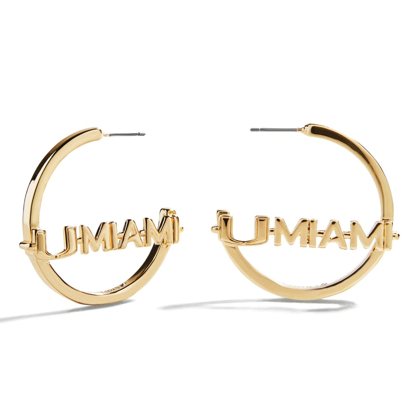 BaubleBar Miami Hurricanes Gold UMiami Bold Hoop Earrings