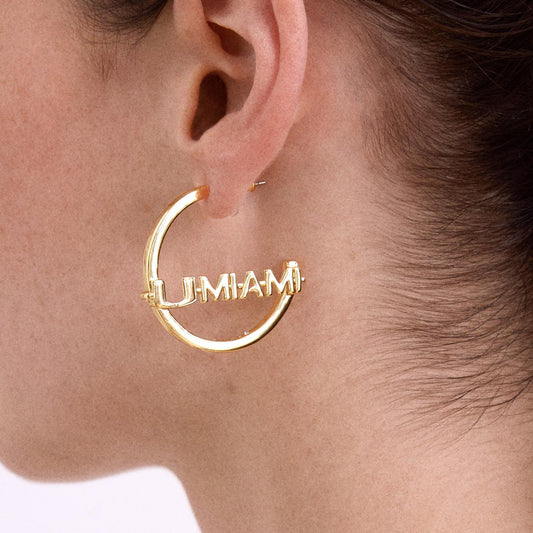 BaubleBar Miami Hurricanes Gold UMiami Bold Hoop Earrings
