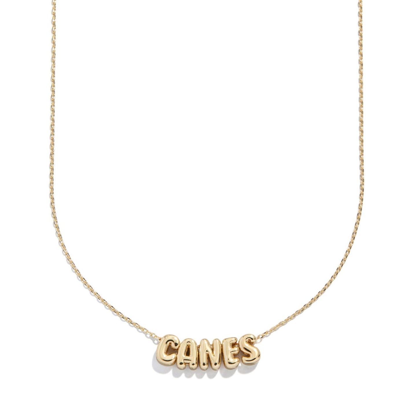 BaubleBar Miami Hurricanes Gold "CANES" Charm Necklace