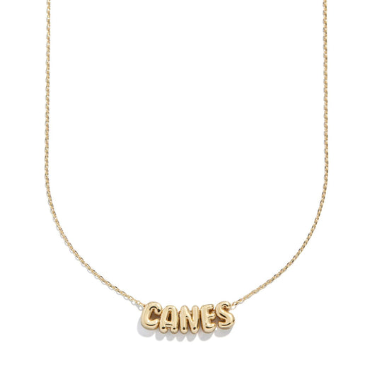 BaubleBar Miami Hurricanes Gold "CANES" Charm Necklace