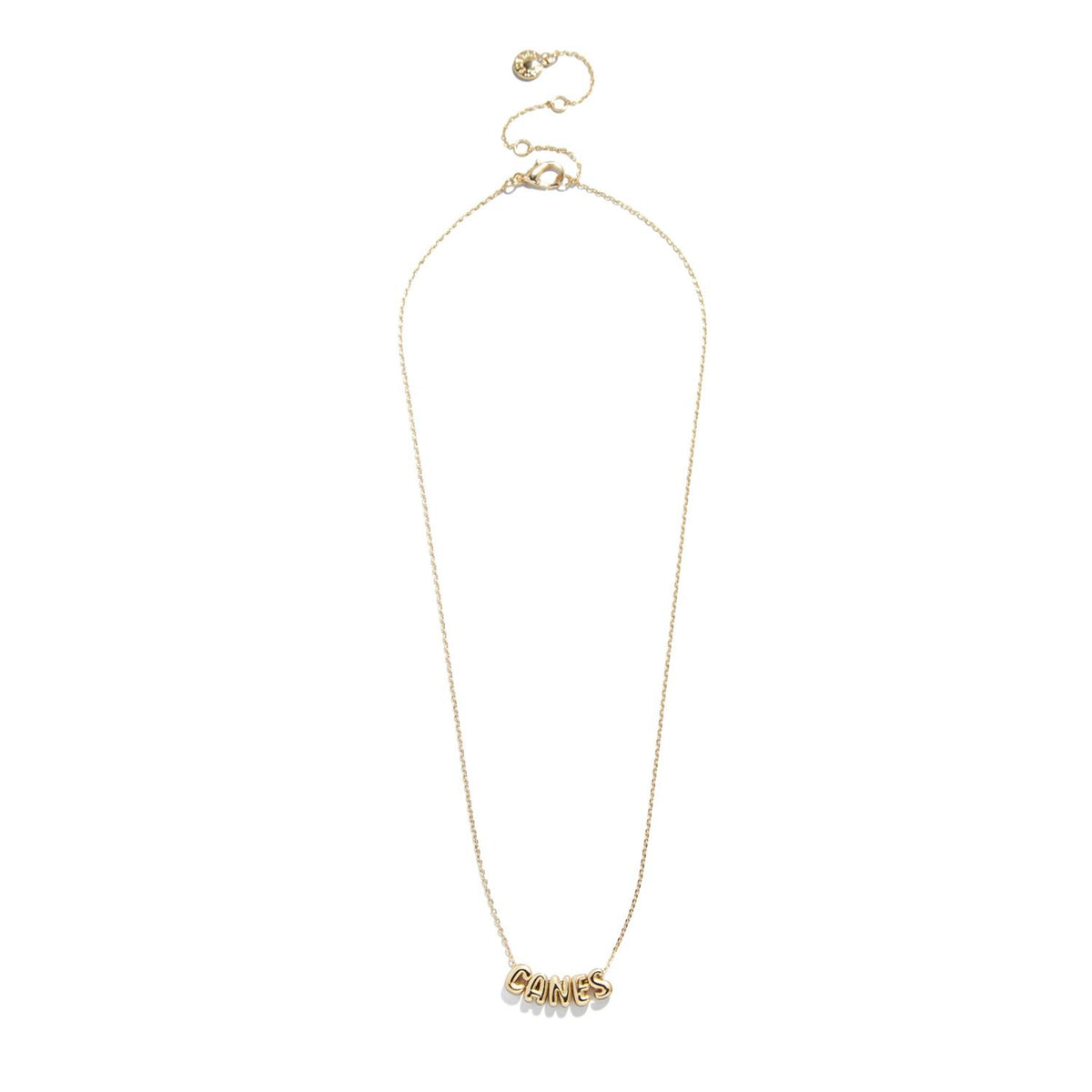 BaubleBar Miami Hurricanes Gold &quot;CANES&quot; Charm Necklace
