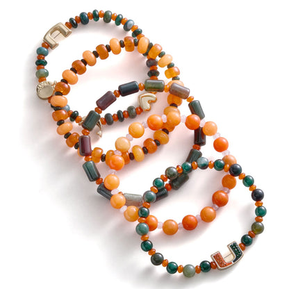 BaubleBar Miami Hurricanes Orange Beaded Stretch Bracelet Set
