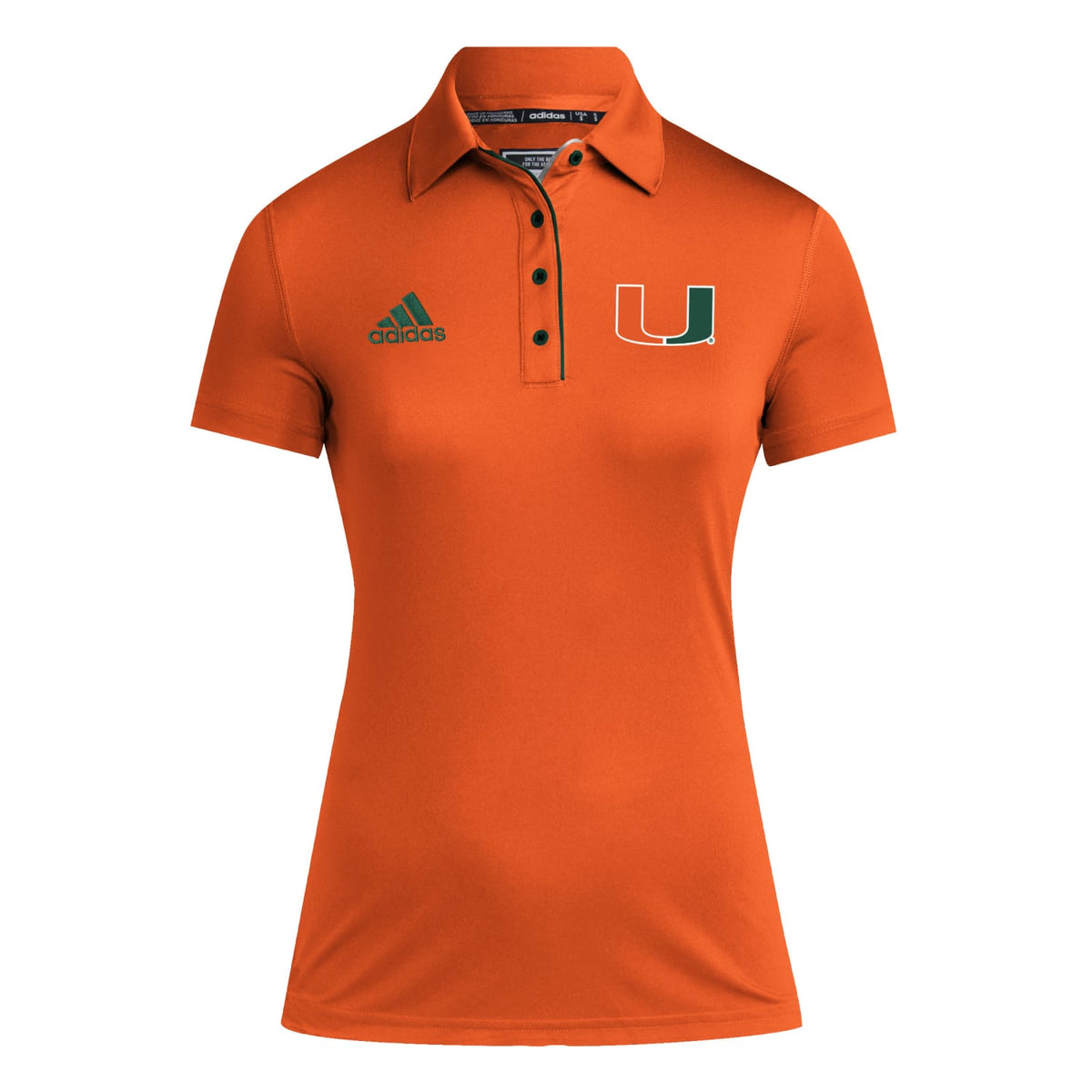 adidas Women&#39;s Miami Hurricanes Orange AeroReady Polo