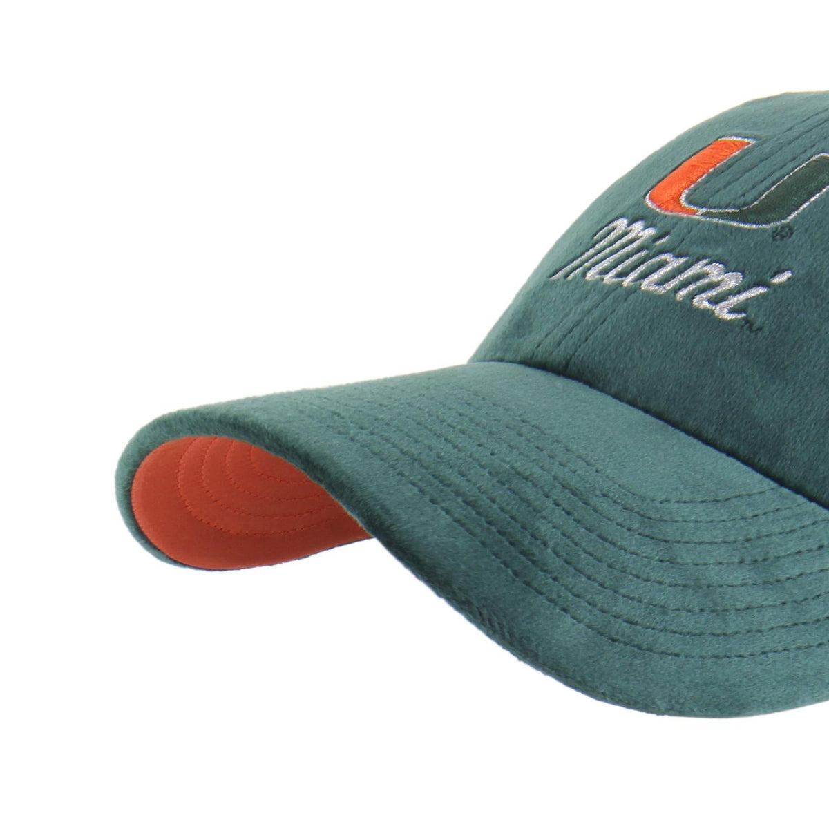 &#39;47 Brand Miami Hurricanes Women&#39;s Green Velour Miami Adjustable Hat