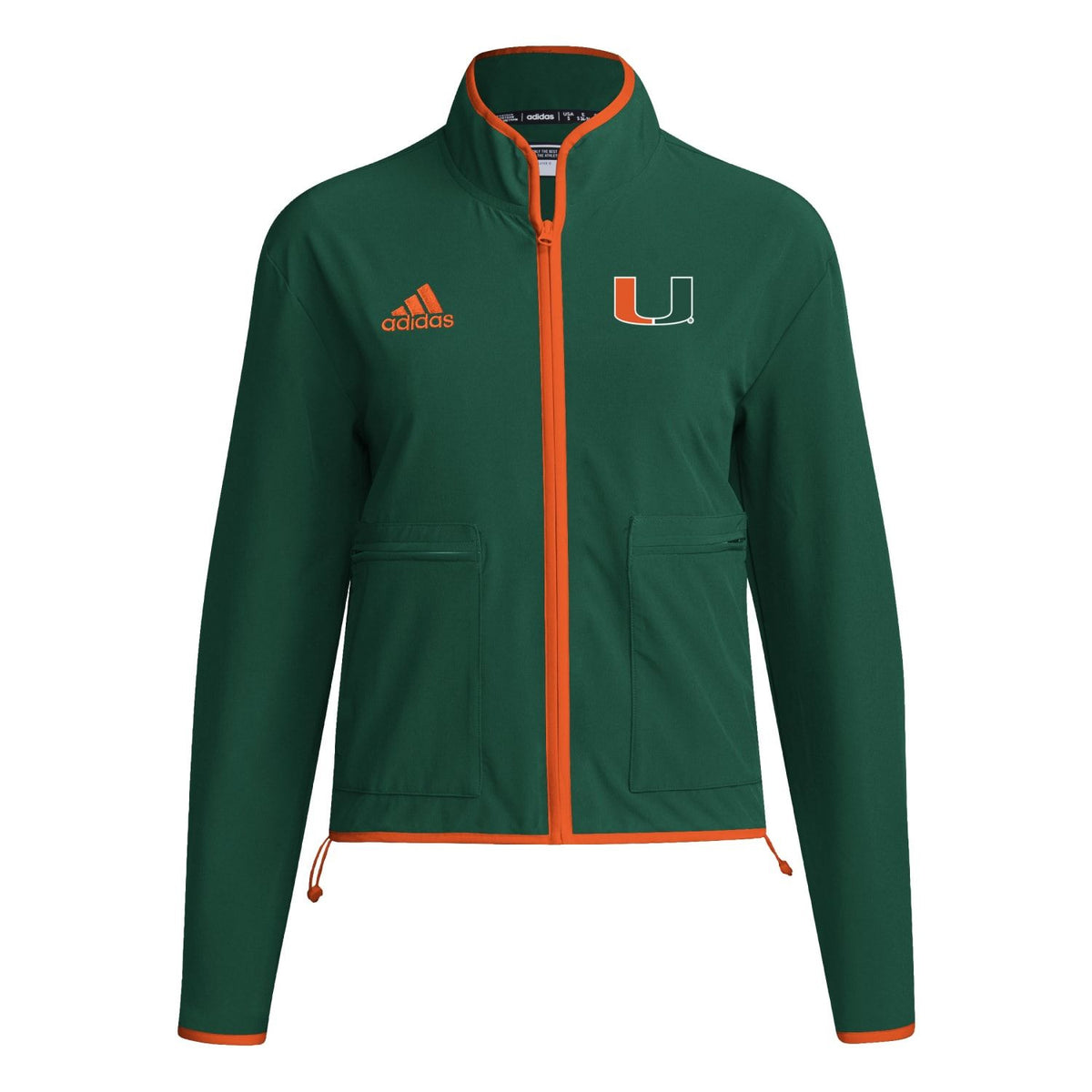 adidas Miami Hurricanes Women&#39;s Green Long Sleeve Performance Jacket