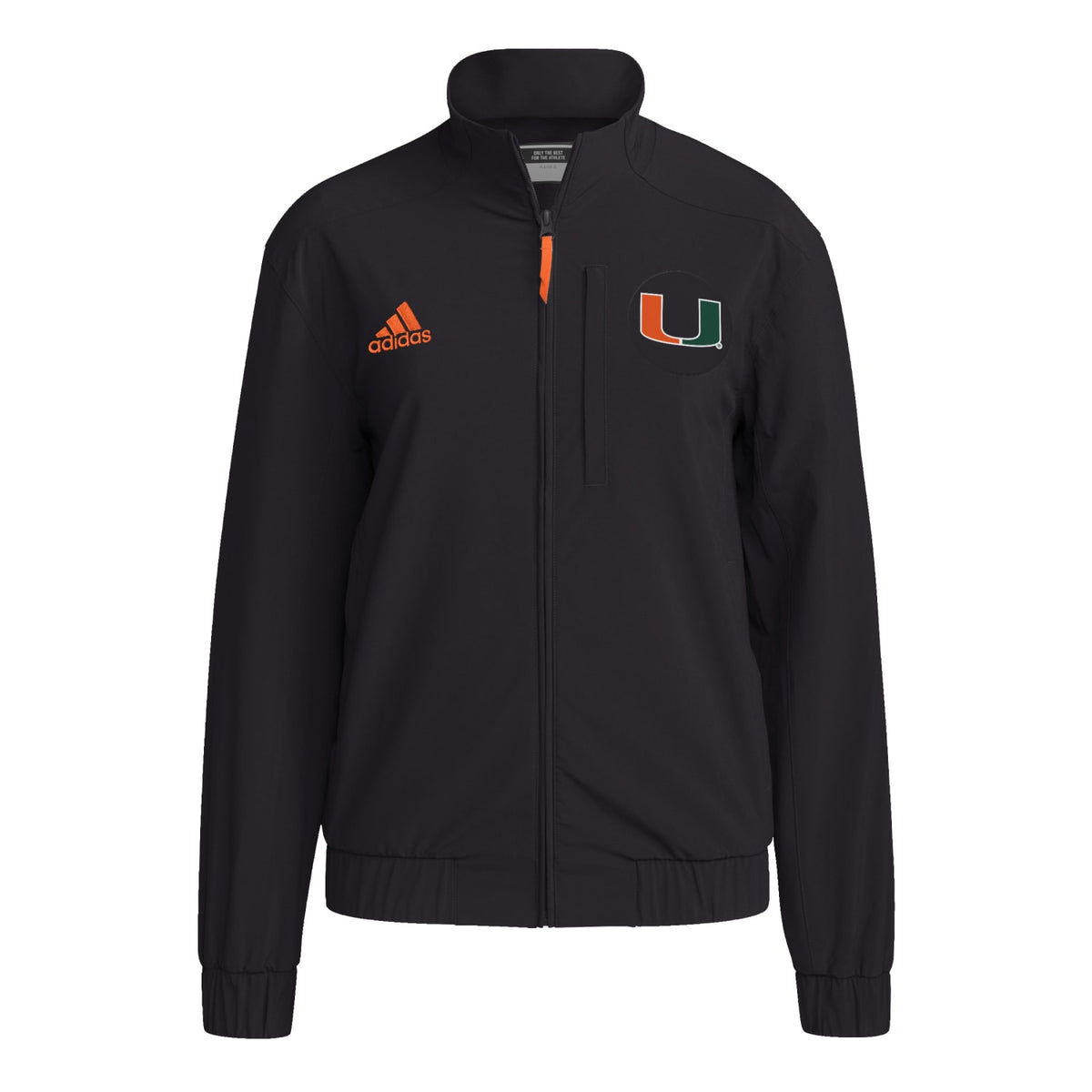 adidas Miami Hurricanes Women&#39;s Black AEROREADY U Logo Lightweight Jacket