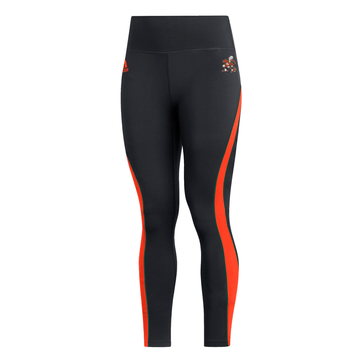 adidas Women&#39;s Miami Hurricanes Black Stadium 7/8 AeroReady Leggings