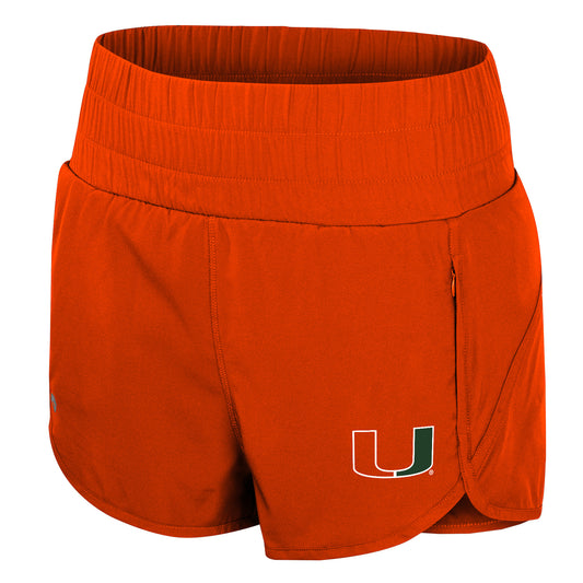 Colosseum Miami Hurricanes Women's Orange High-Waisted Performance Shorts