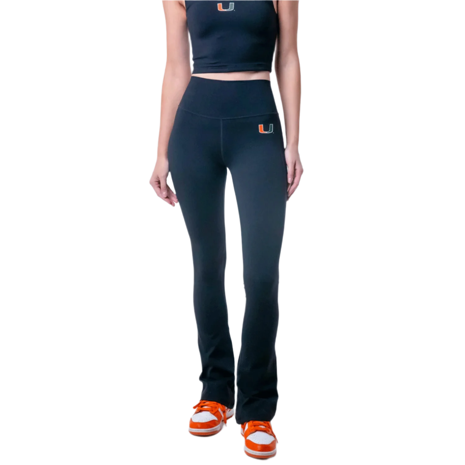 ESTABLISHED & CO. Miami Hurricanes Women's Black Campus Rec Flare Leggings - Main View