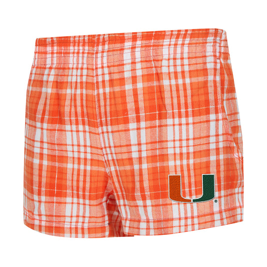 Concepts Sport Miami Hurricanes Women’s Orange Laney Plaid Sleep Shorts