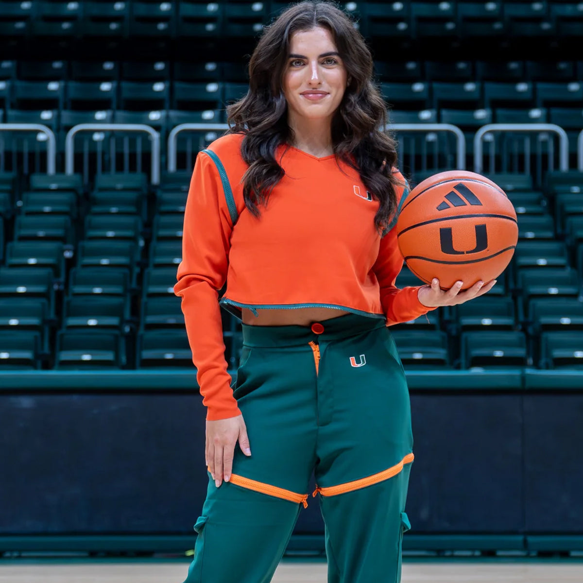 Radmila Lolly University of Miami Women's Orange Zippered Shirt