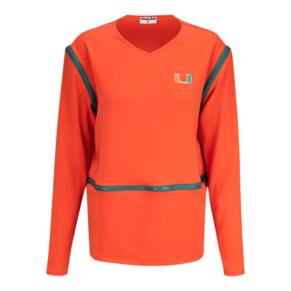 Radmila Lolly University of Miami Women's Orange Zippered Shirt
