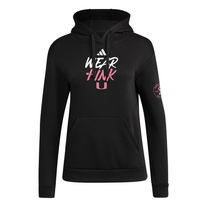 adidas Miami Hurricanes Black Women's Wear Pink U Hoodie