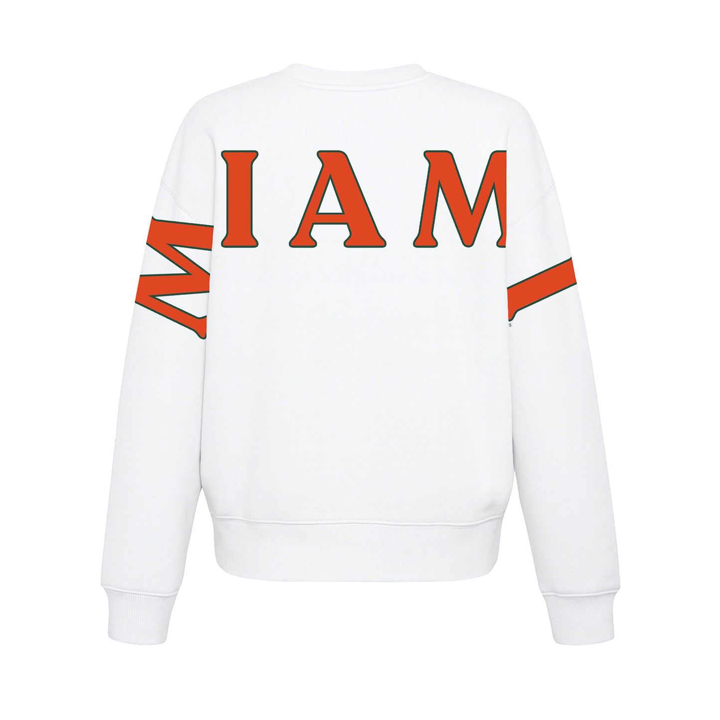 Hype & Vice Miami Hurricanes Women's White Oversized Miami Crewneck