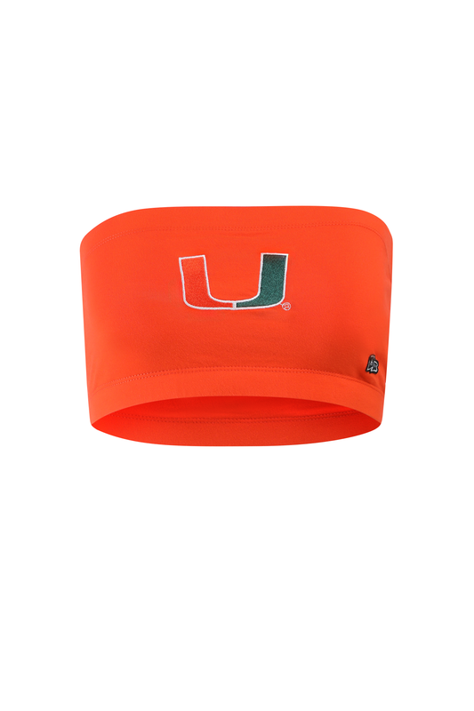 Hype and Vice Miami Hurricanes Women's Orange U Bandeau Top