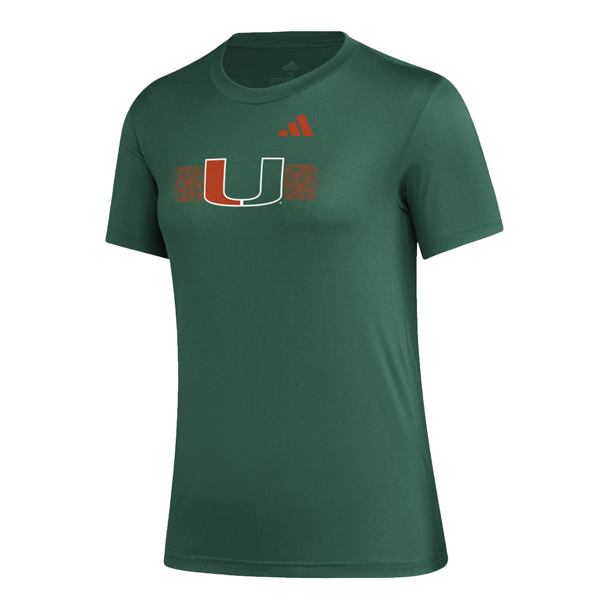 adidas University of Miami Women&#39;s Green T-Shirt