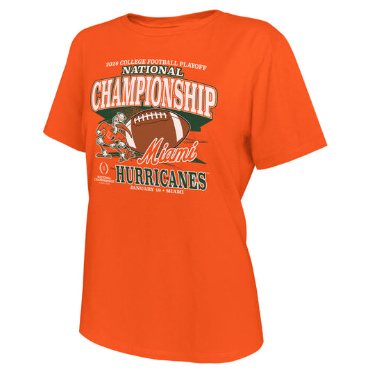 Retro Brands Miami Hurricanes Women's Orange 2026 National Championship T-Shirt