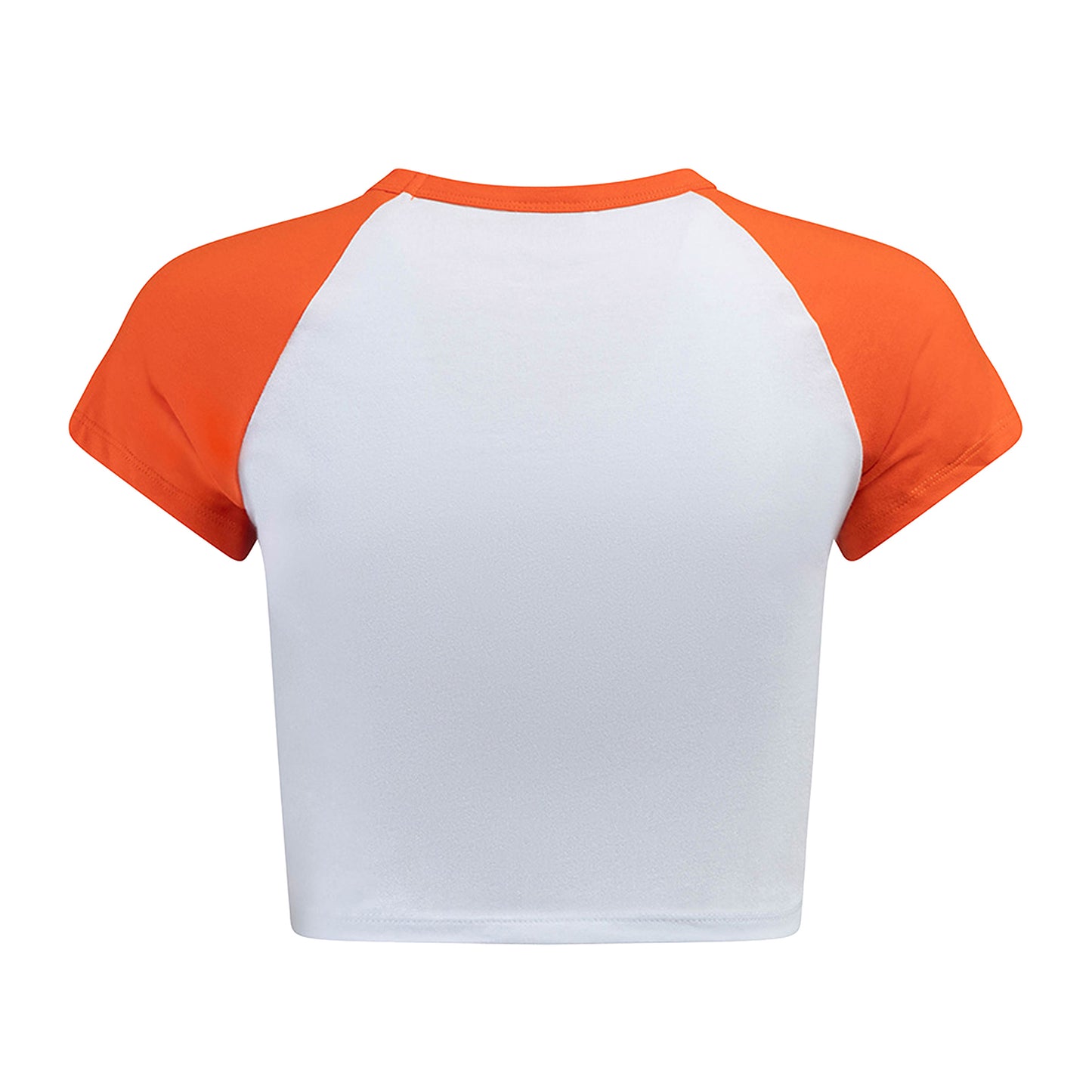 Hype & Vice Miami Hurricanes Women's White and Orange Miami Baseball Cropped T-Shirt