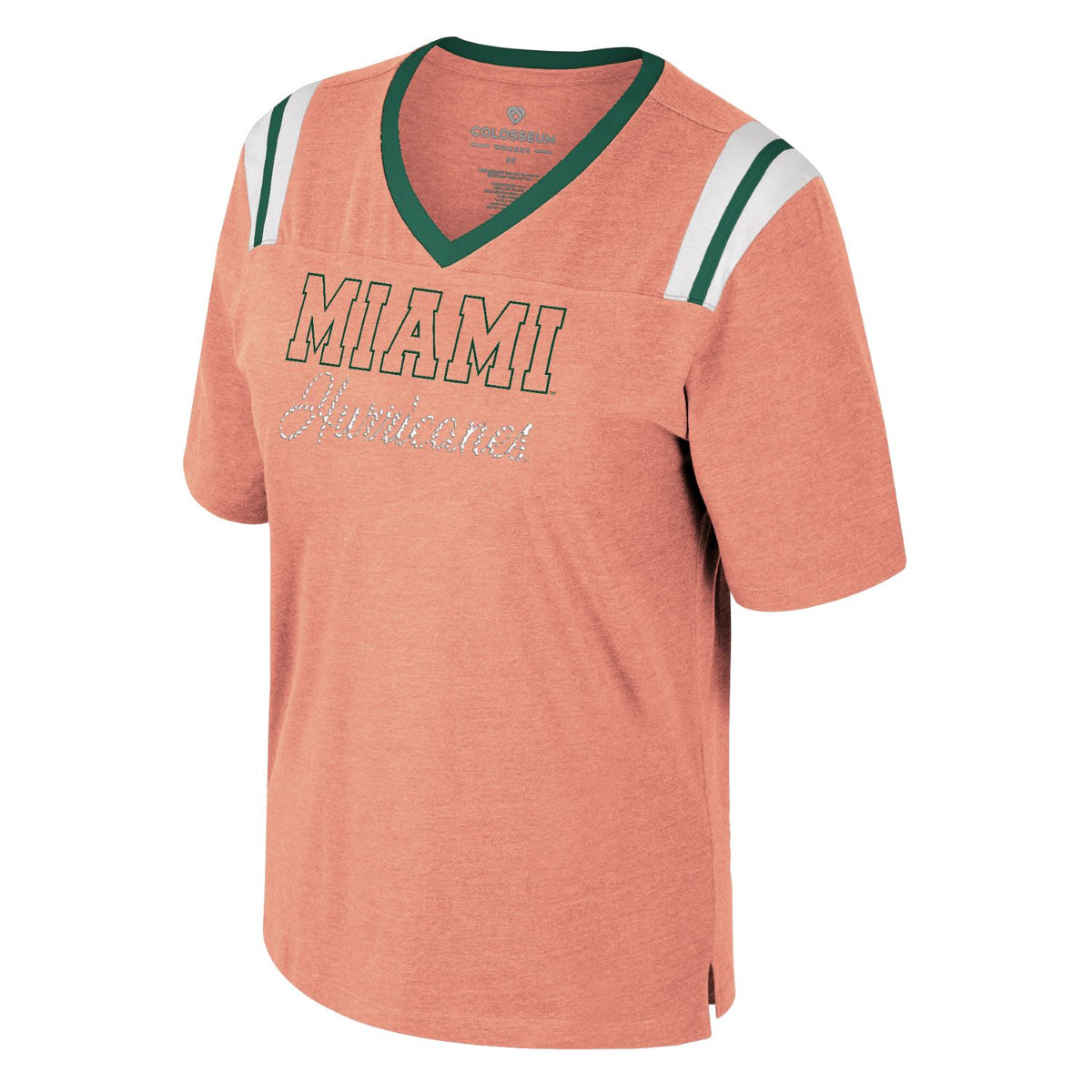 Colosseum Women&#39;s Miami Hurricanes Orange V Neck T-Shirt