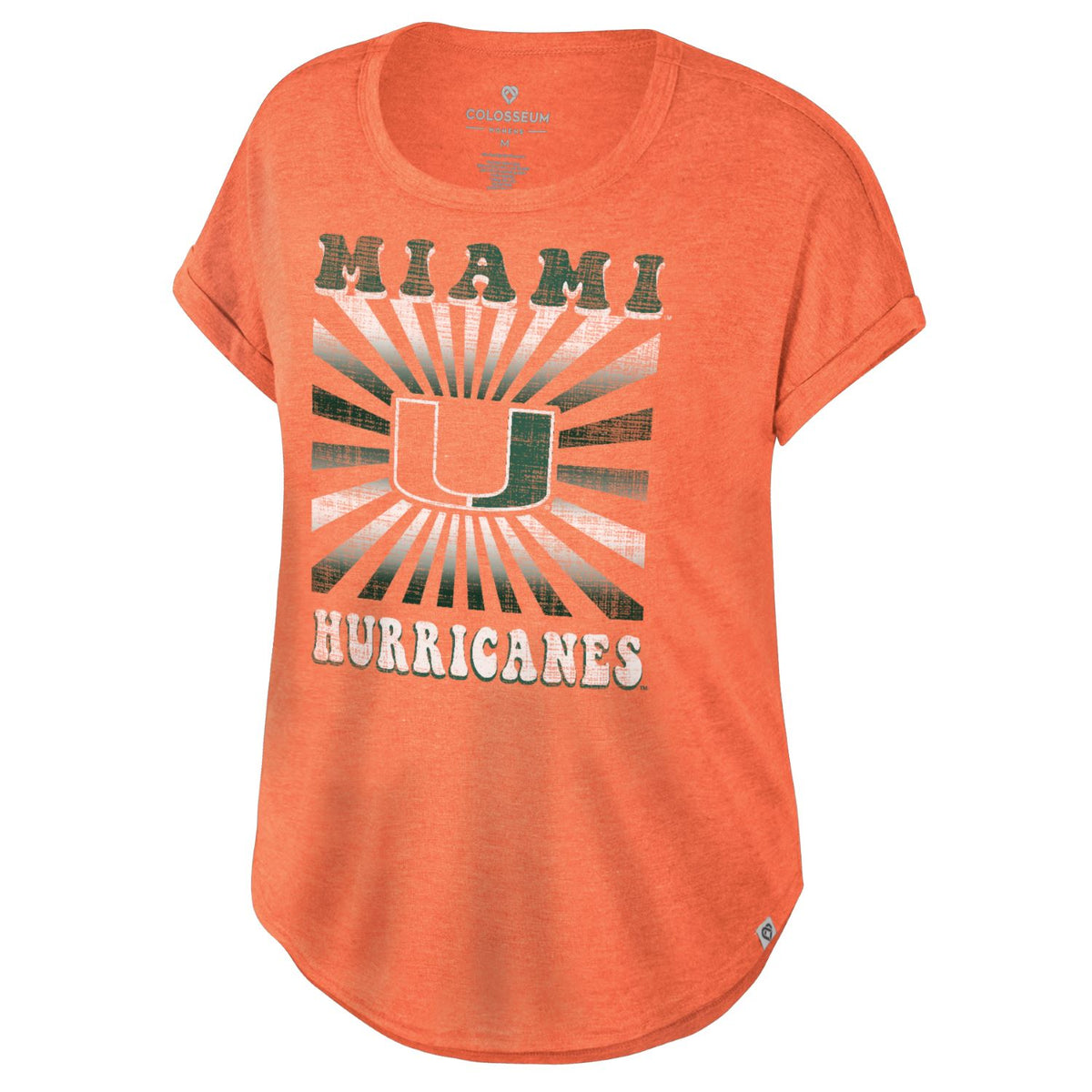 Colosseum Women&#39;s Miami Hurricanes Orange Dolman T-Shirt