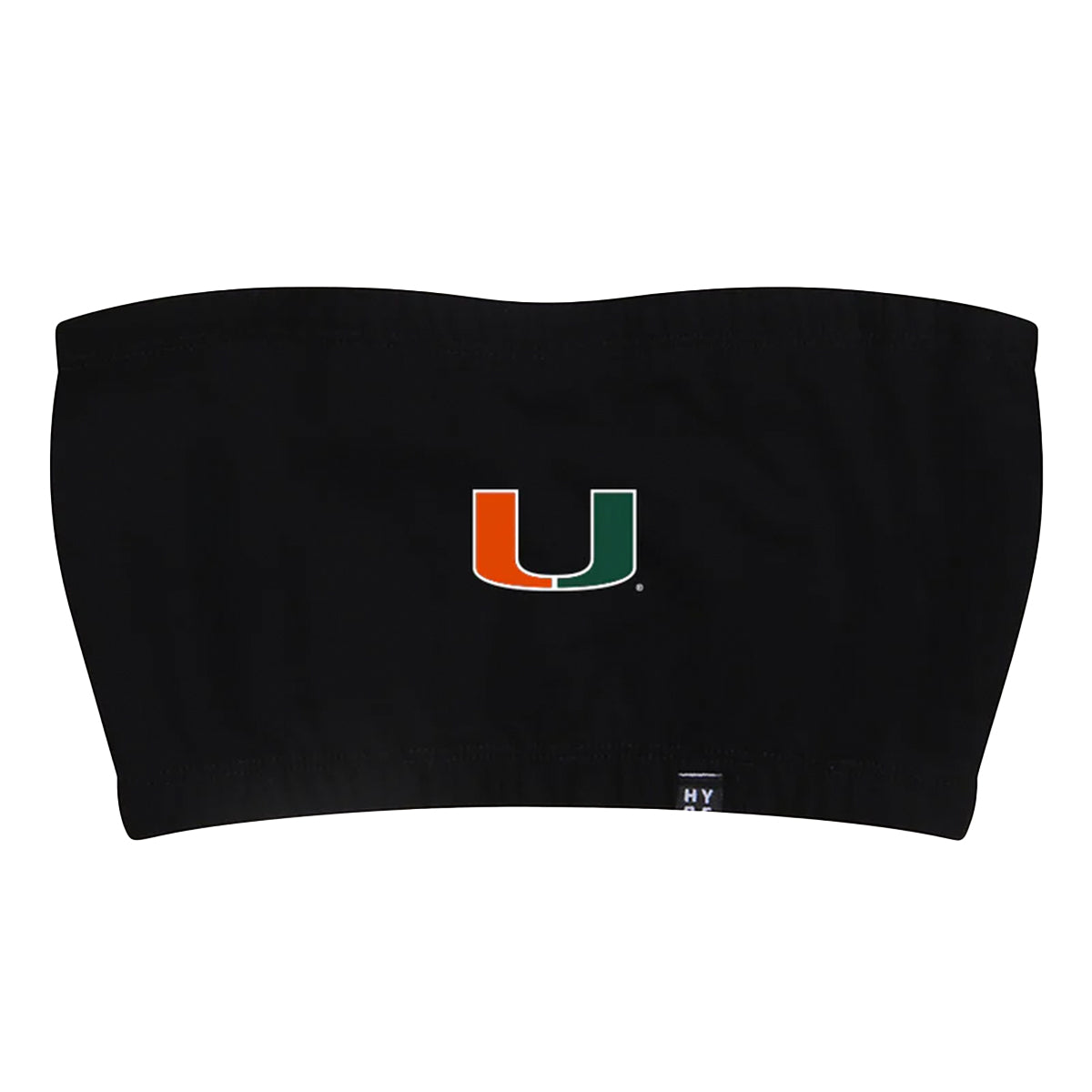 Hype &amp; Vice Miami Hurricanes U Black Bandeau - Front View