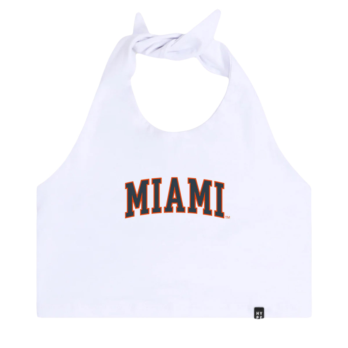 Hype &amp; Vice Miami Hurricanes White Tailgate Top - Front View