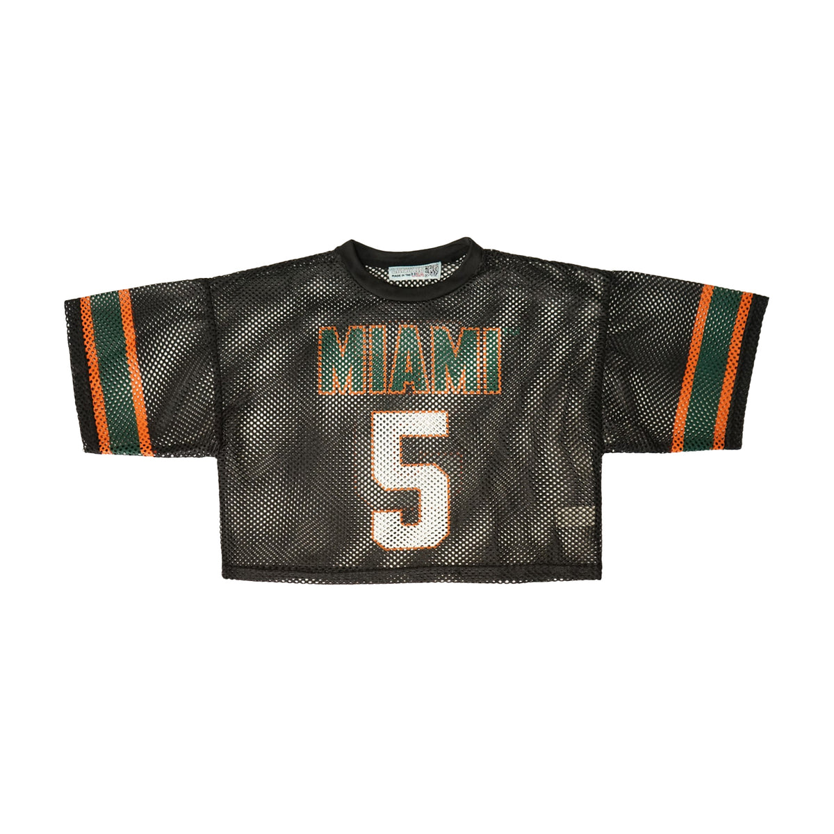 LAFAVRE Miami Hurricanes Black Mesh Cropped Shirt