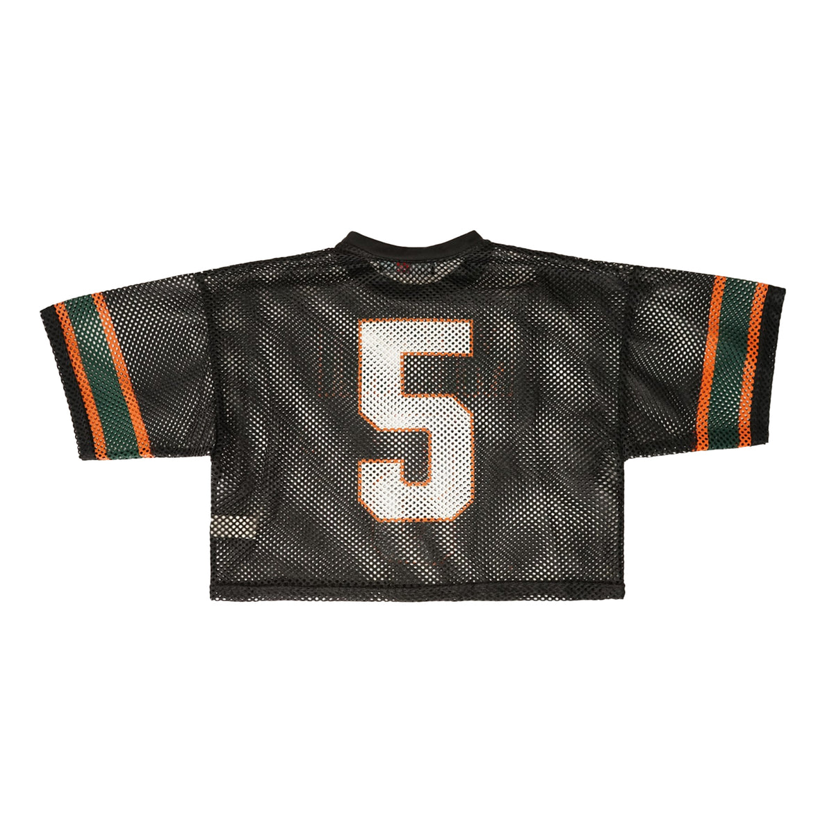 LAFAVRE Miami Hurricanes Black Mesh Cropped Shirt