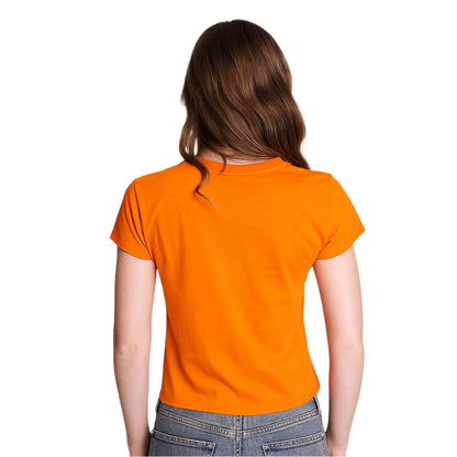 Lusso Miami Hurricanes Women's Orange Vintage Cropped T-Shirt