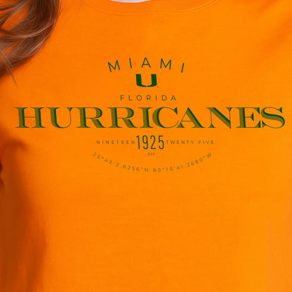Lusso Miami Hurricanes Women's Orange Vintage Cropped T-Shirt