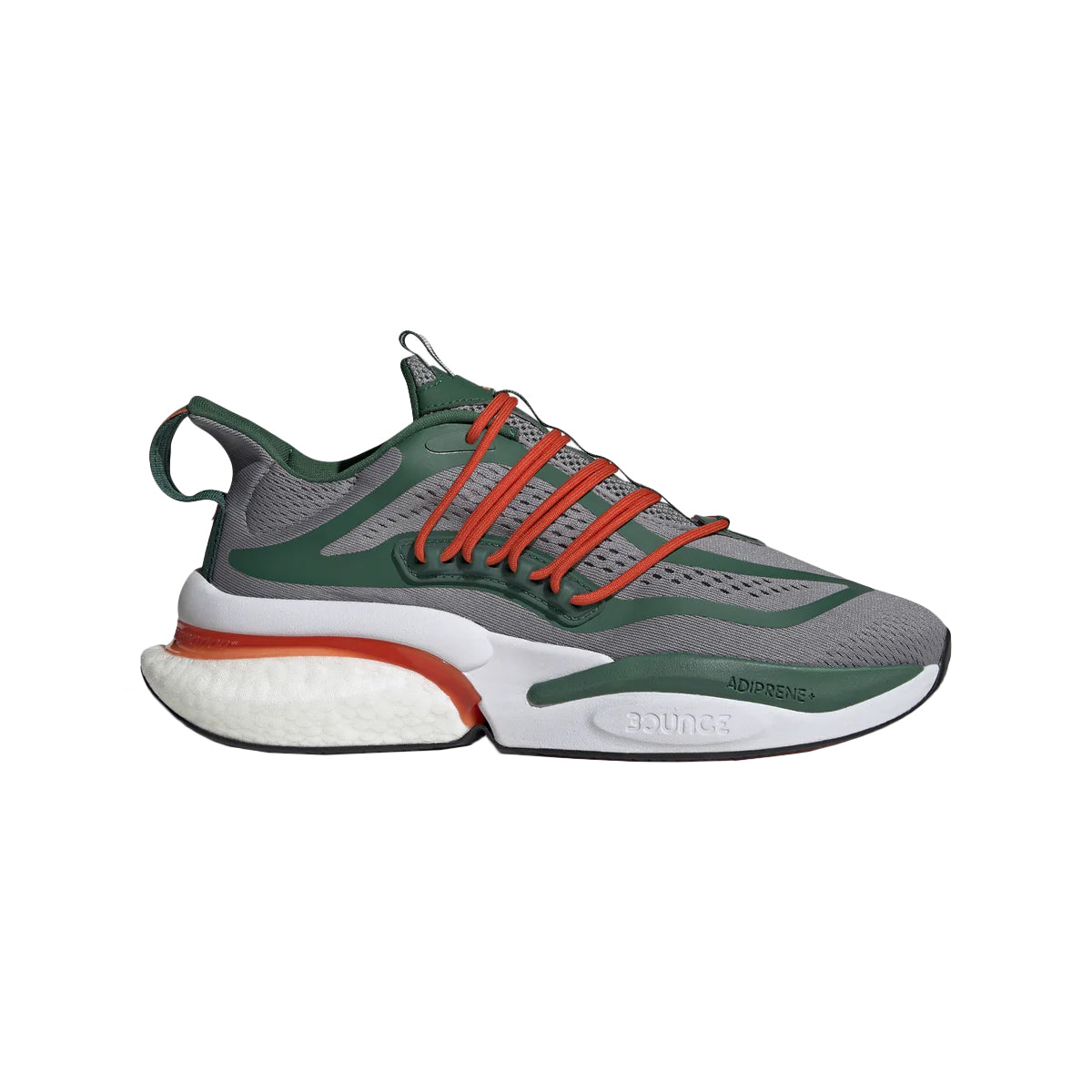 Adidas Miami Hurricanes AlphaBoost V1 Shoes - Angled View