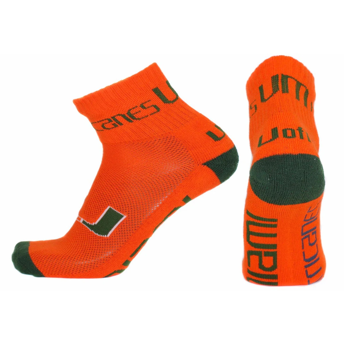 Donegal Bay Miami Hurricanes Orange Quarter Socks