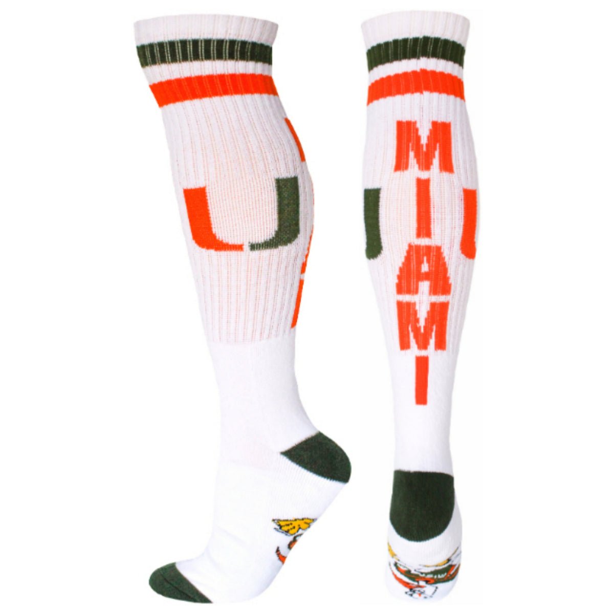 Donegal Bay Miami Hurricanes White Tube Socks