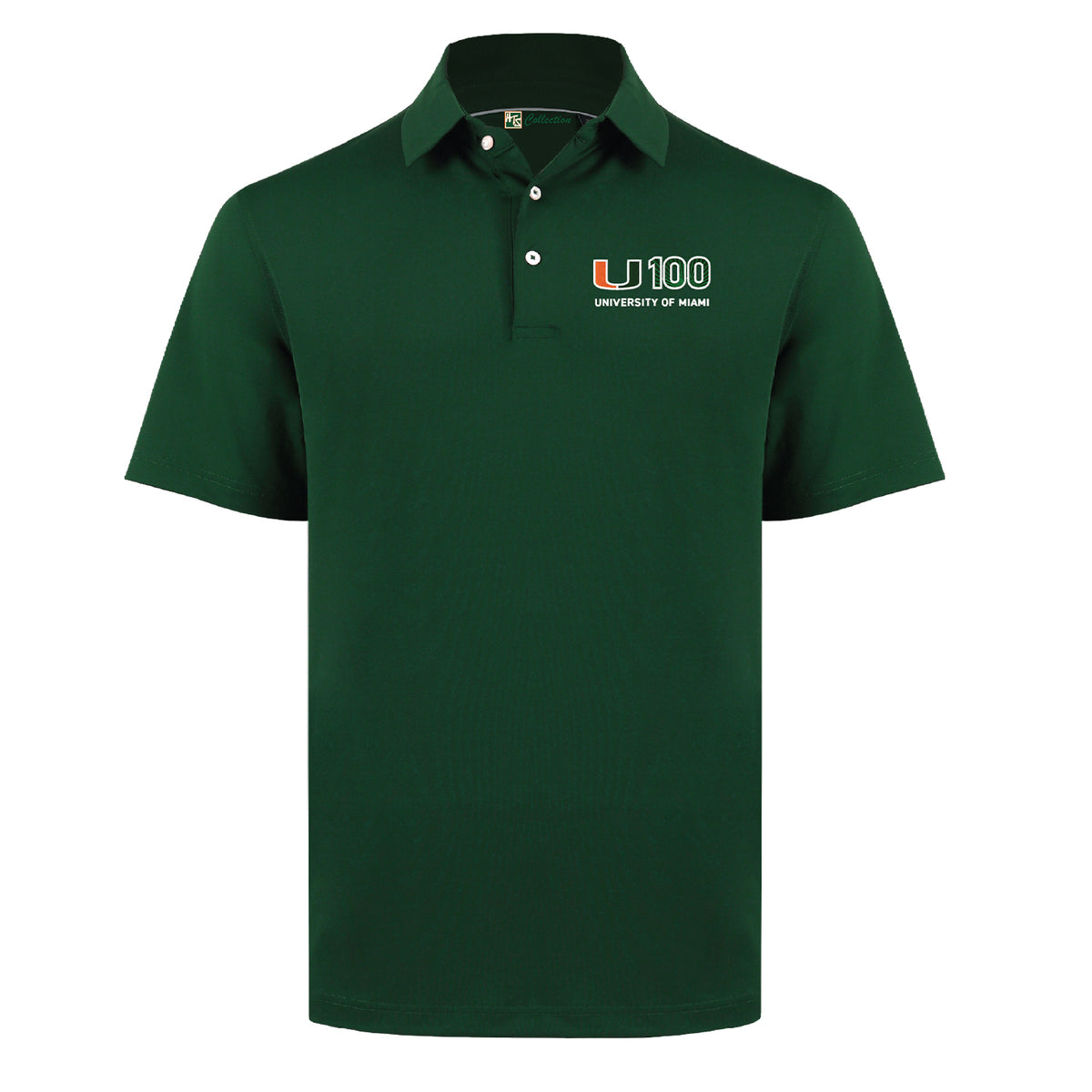 Full Turn Miami Hurricanes Green U100 Performance Polo