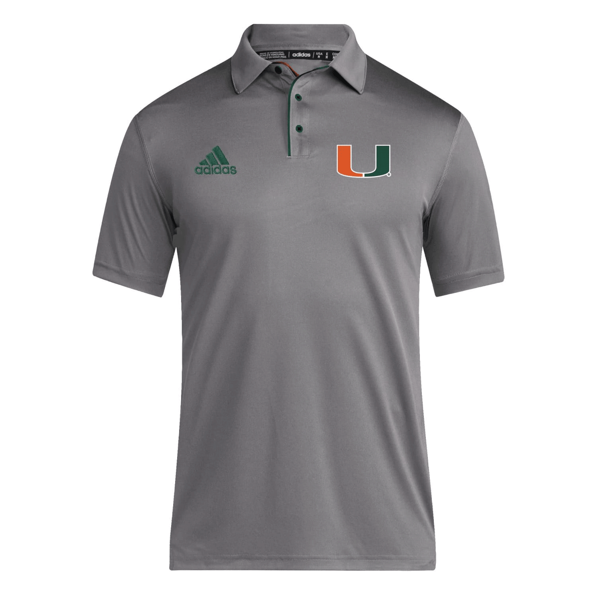 adidas Miami Hurricanes Coaches AEROREADY Grey Polo