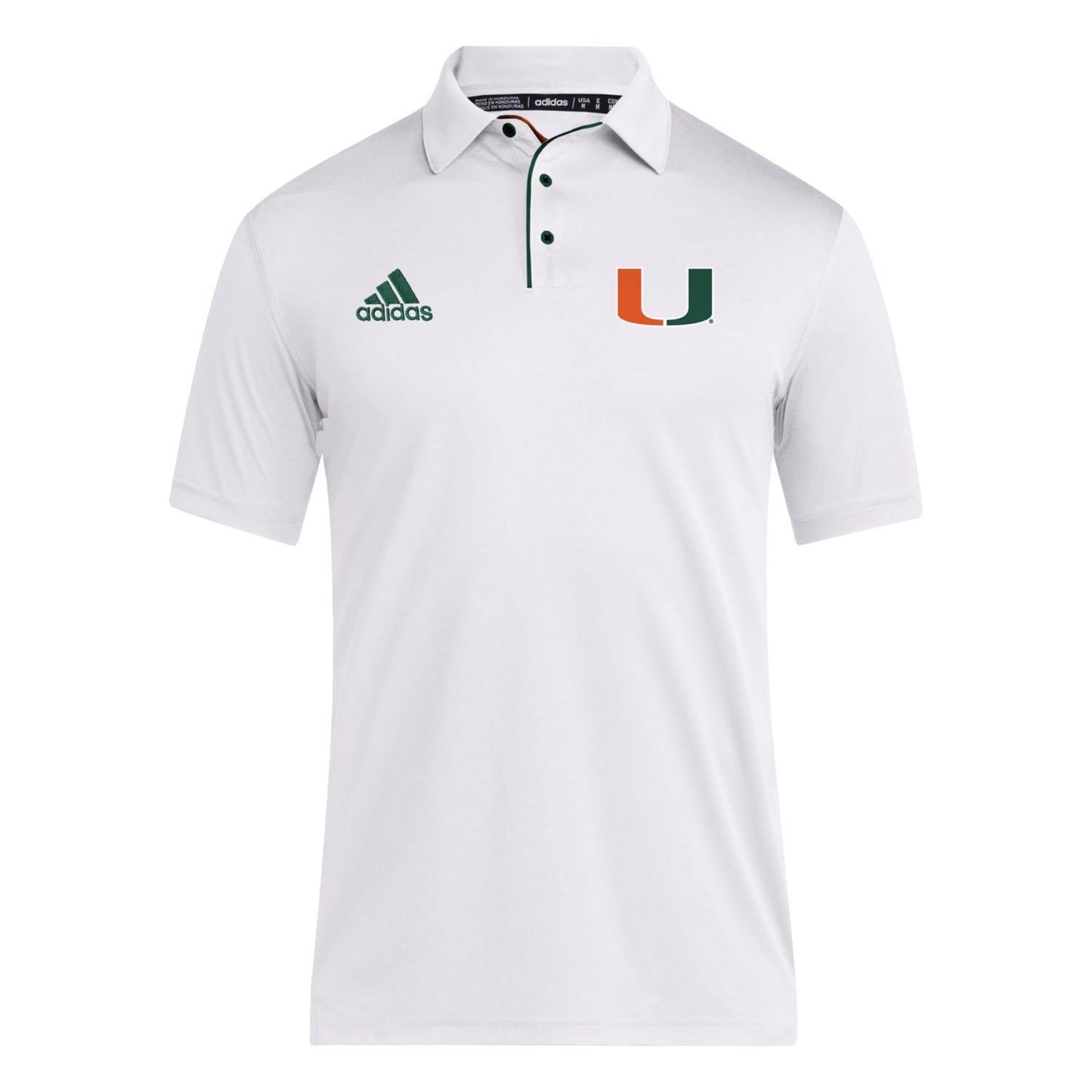 adidas Miami Hurricanes Coaches AEROREADY White Polo