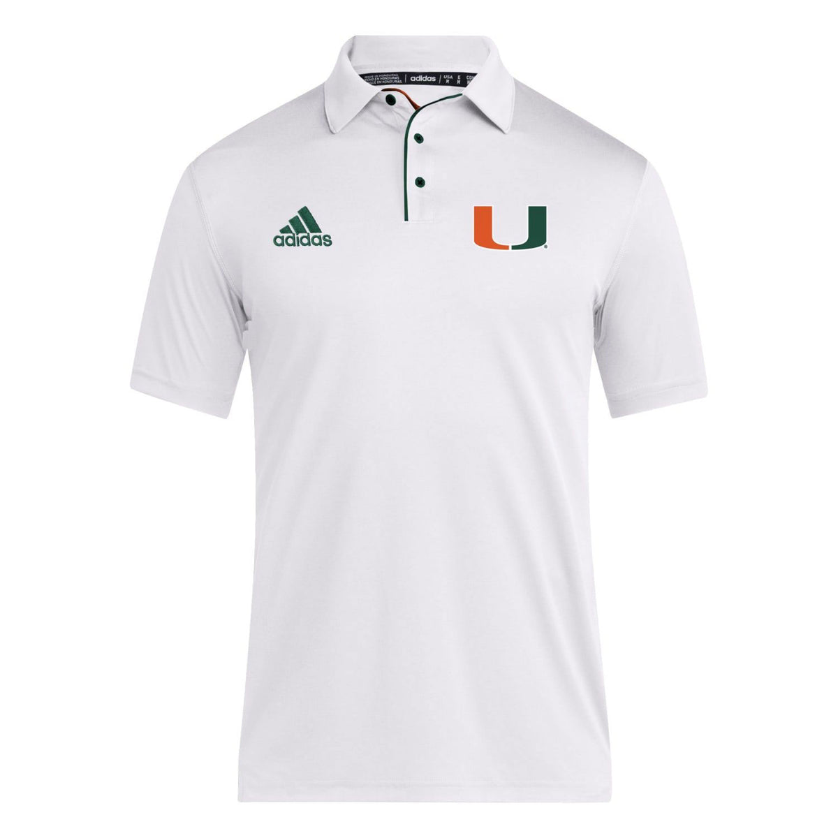 adidas Miami Hurricanes Coaches AEROREADY White Polo