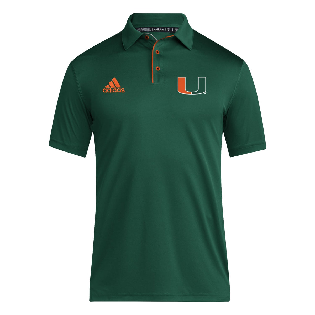 adidas Miami Hurricanes Coaches AEROREADY Green Polo