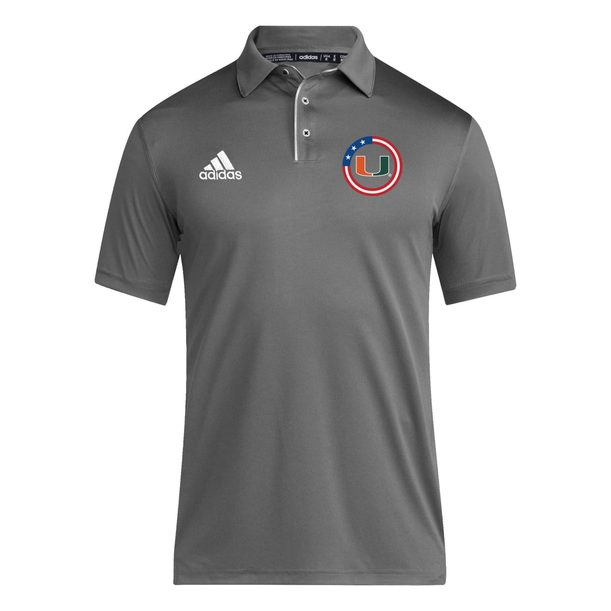 adidas Miami Hurricanes Grey Military Appreciation Coaches AEROREADY Polo